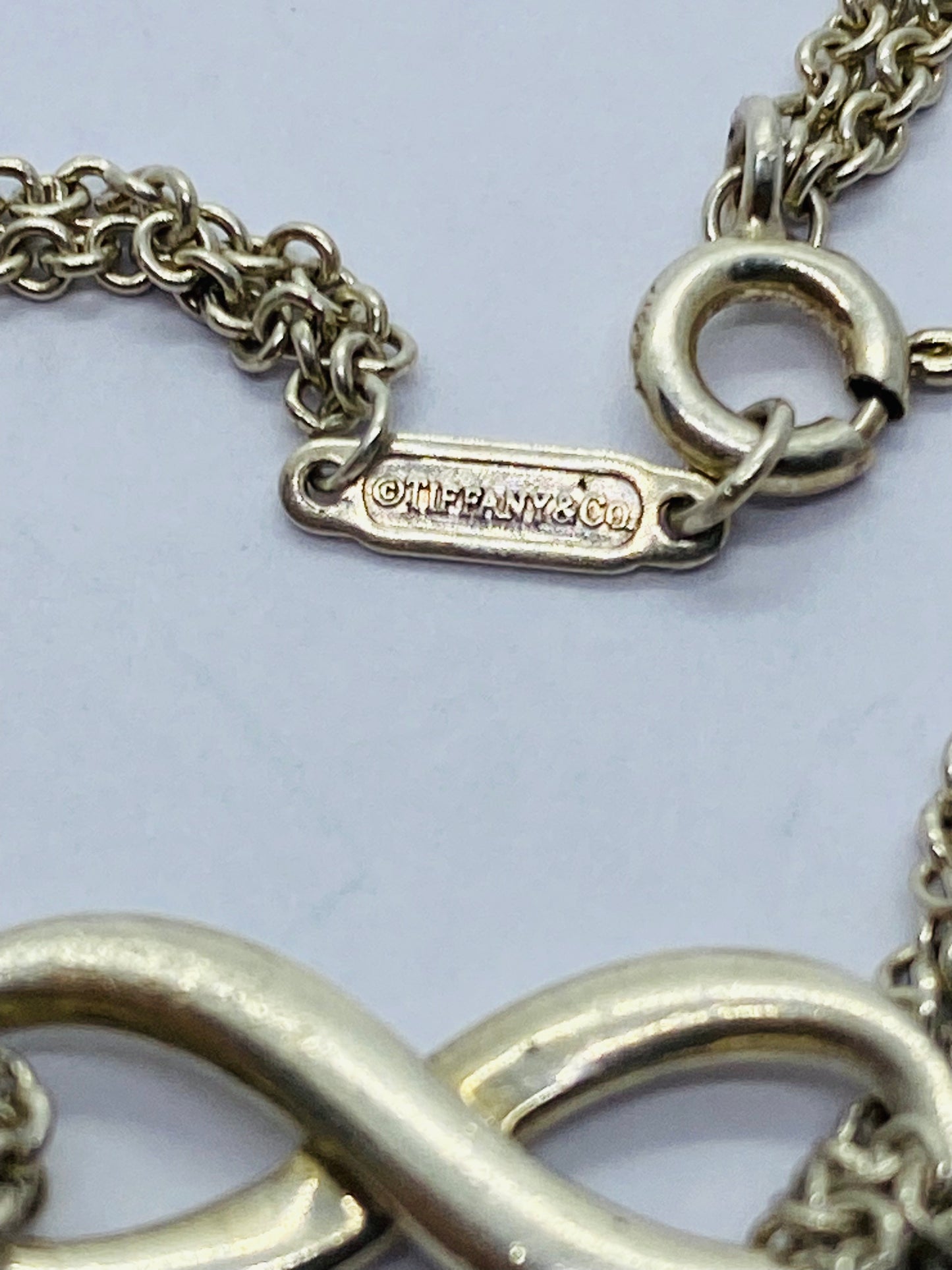 Tiffany & Co. Sterling Silver 925 Infinity Double Chain Link 6" Bracelet