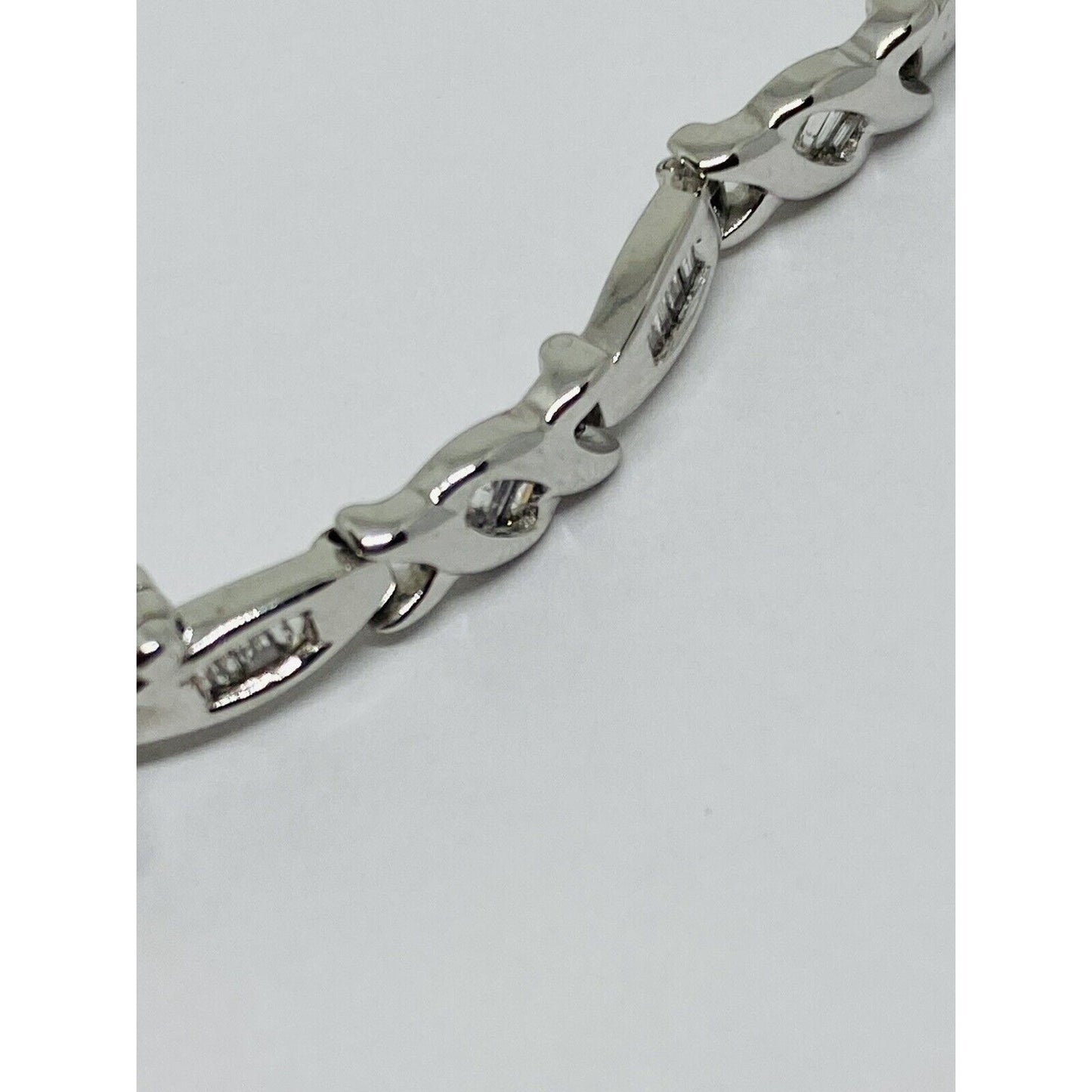 Solid 10K Gold Tennis Baguette Bracelet .72 TCW 8.7 Grams 4MM Wide READ