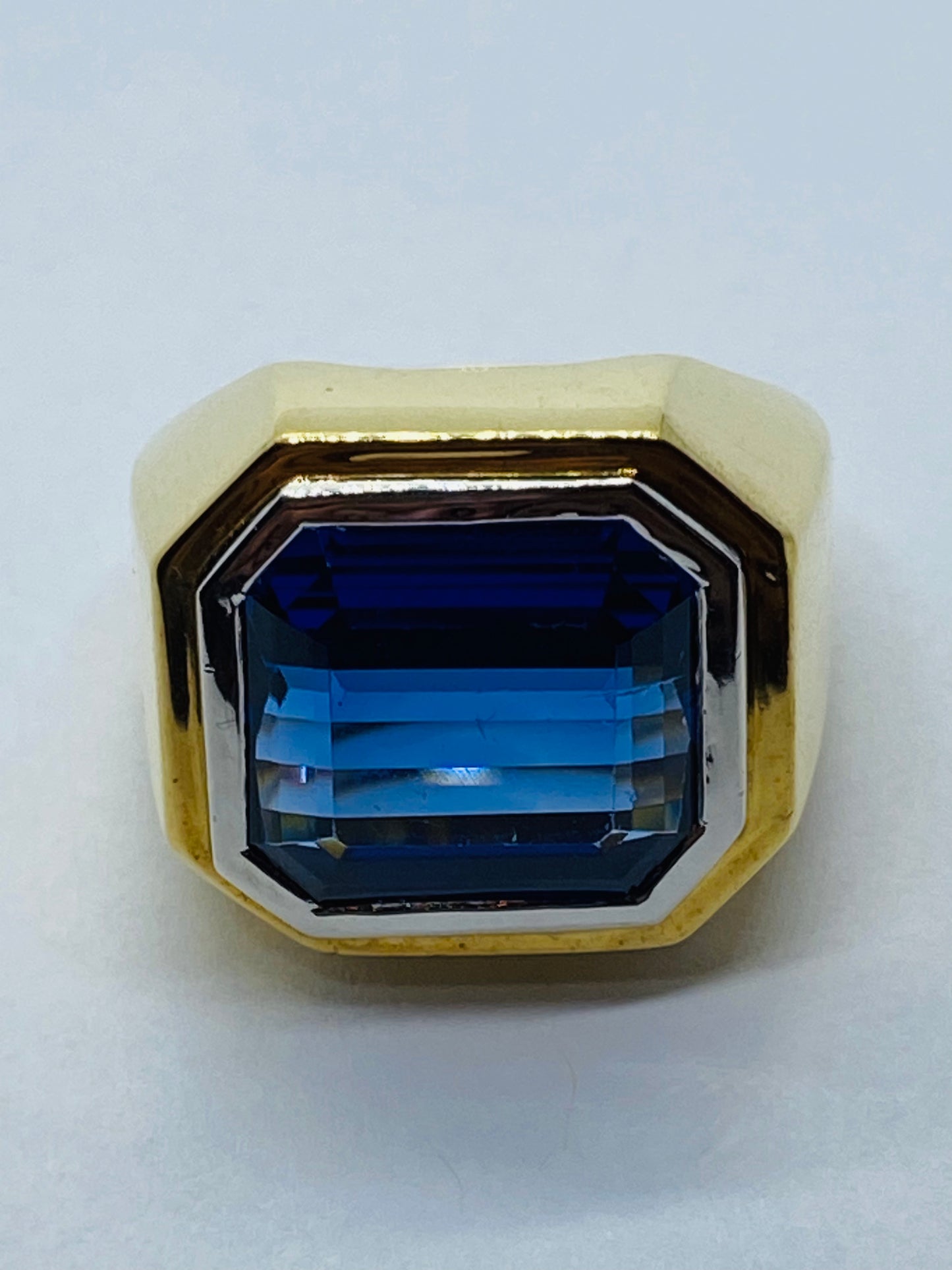 Tiffany & Co Paloma Picasso 18K Two Tone Gold Zoisite Tanzanite Octagonal GIA