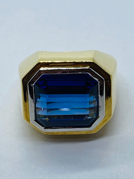 Tiffany & Co Paloma Picasso 18K Two Tone Gold Zoisite Tanzanite Octagonal GIA