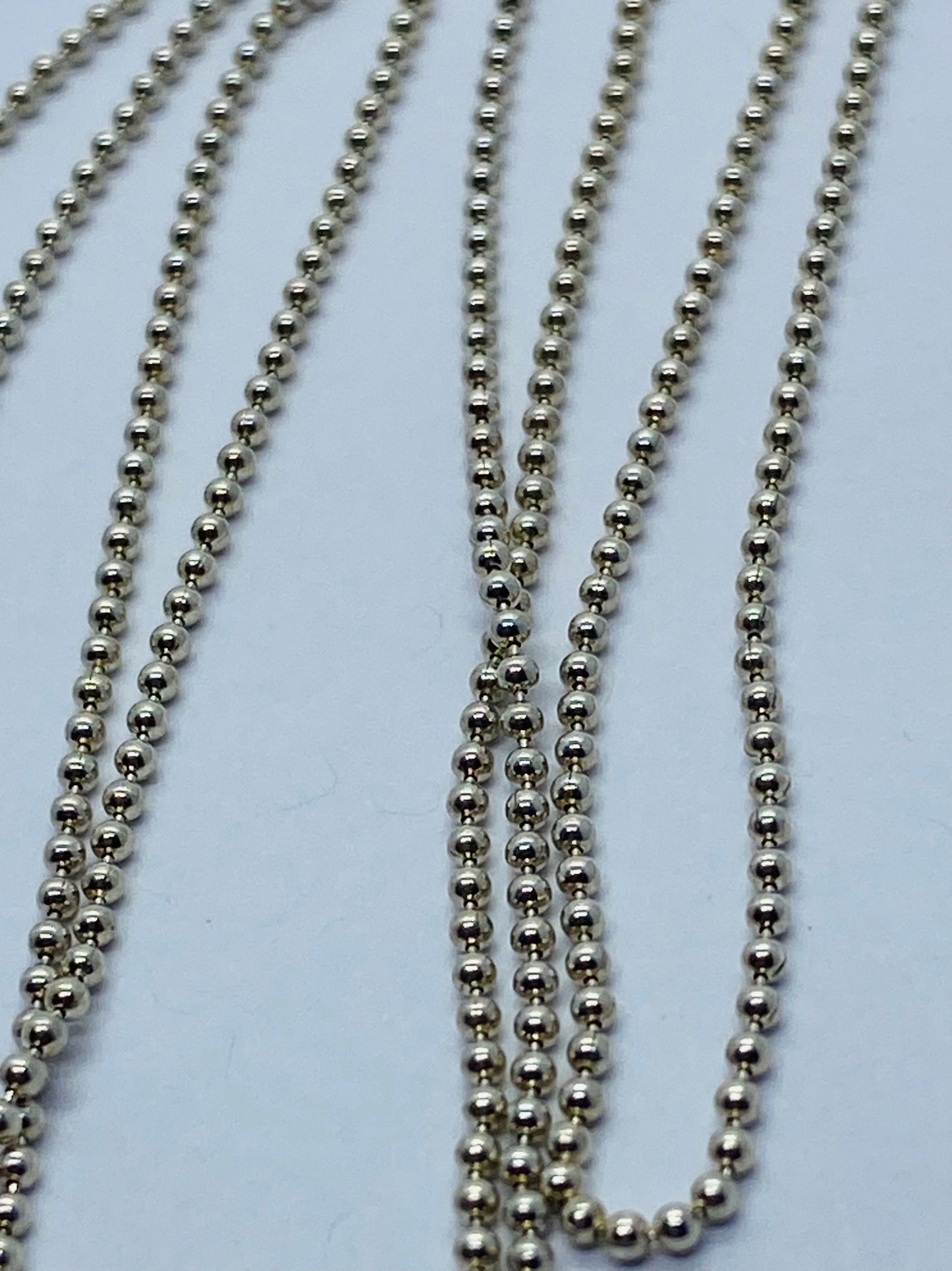Tiffany Co Sterling Silver 1mm Beaded Necklace Chain 28.75”
