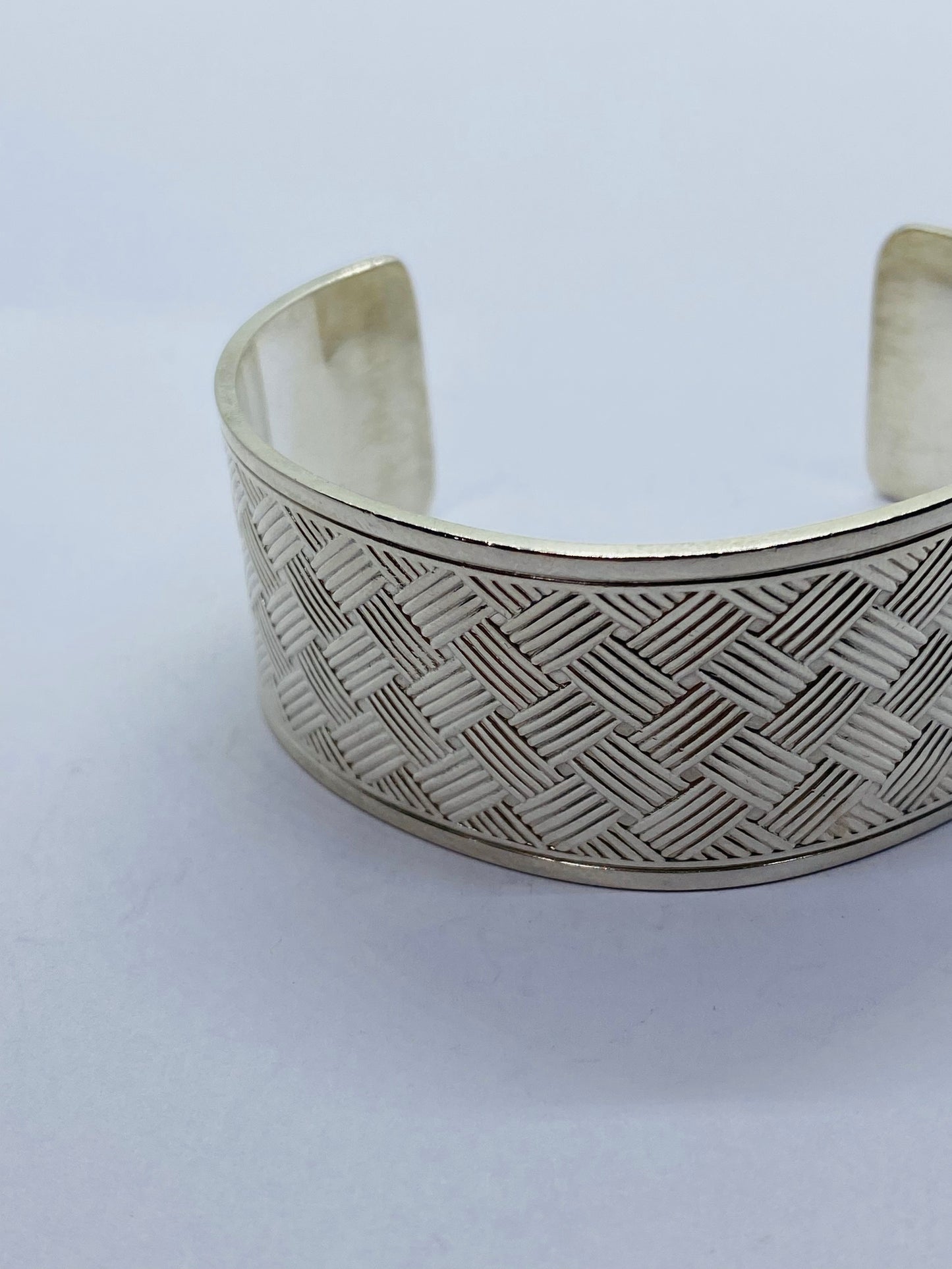 Authentic Tiffany Sterling Silver Basket Makers Cuff Bracelet