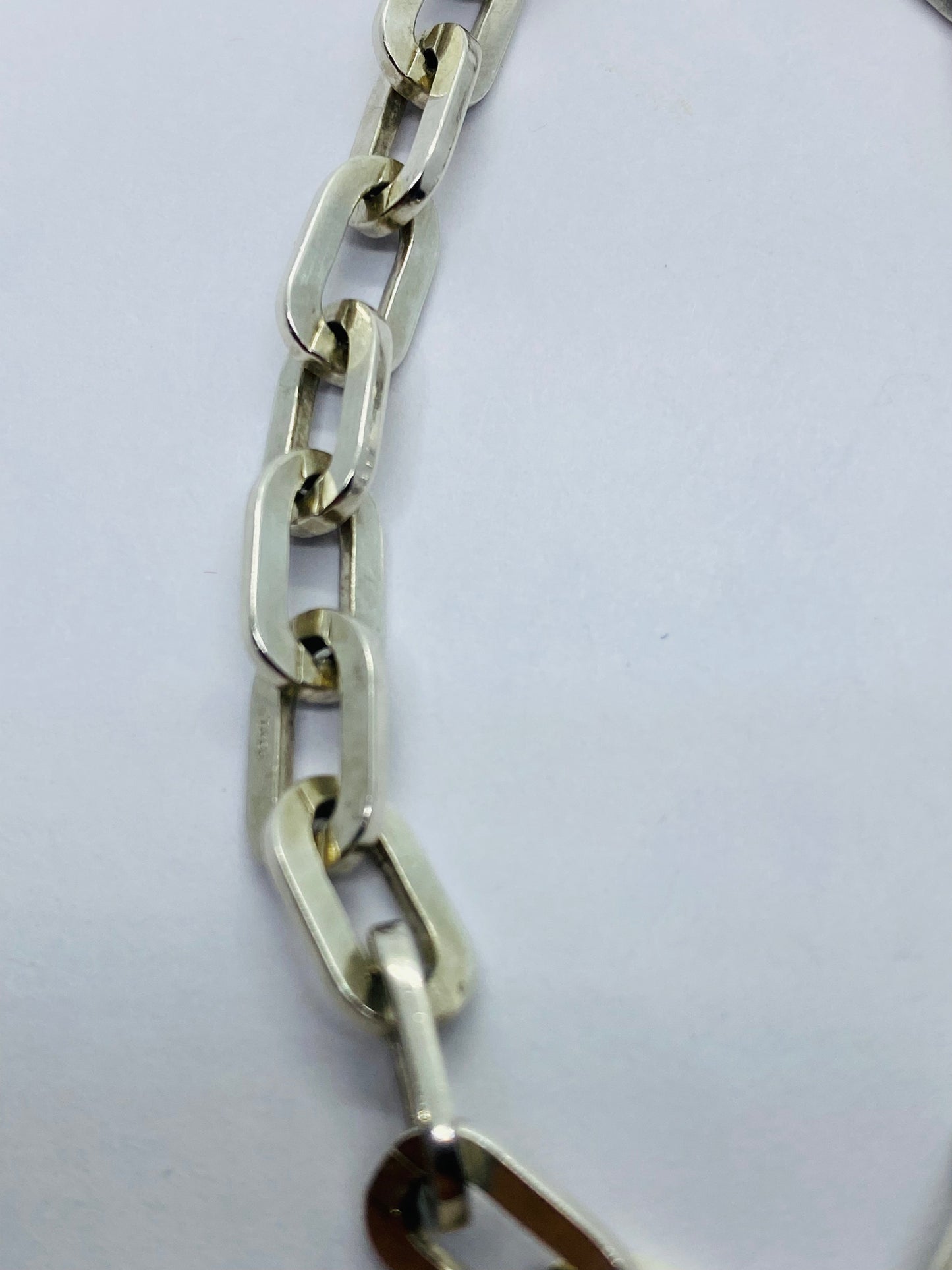 Tiffany & Co. Tiffany Ellipse Link Chain Silver Bracelet 7.5 long 7mm Wide