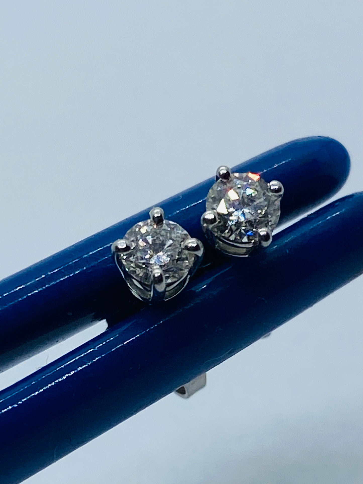 Tiffany & Co Platinum Solitaire Diamond .34 Stud Earrings