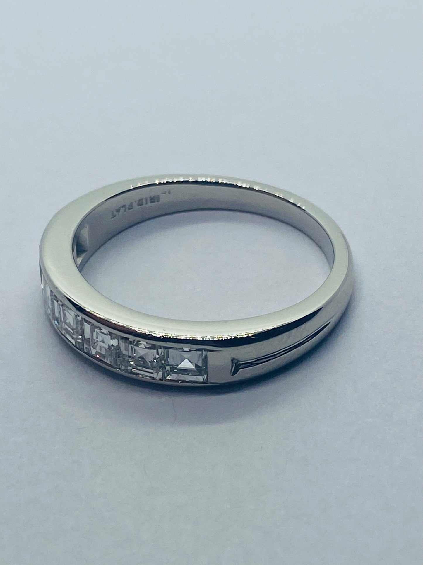 Tiffany & Co. 1.40CT  7 Diamond Platinum Square Cut Wedding Band Ring Size 9