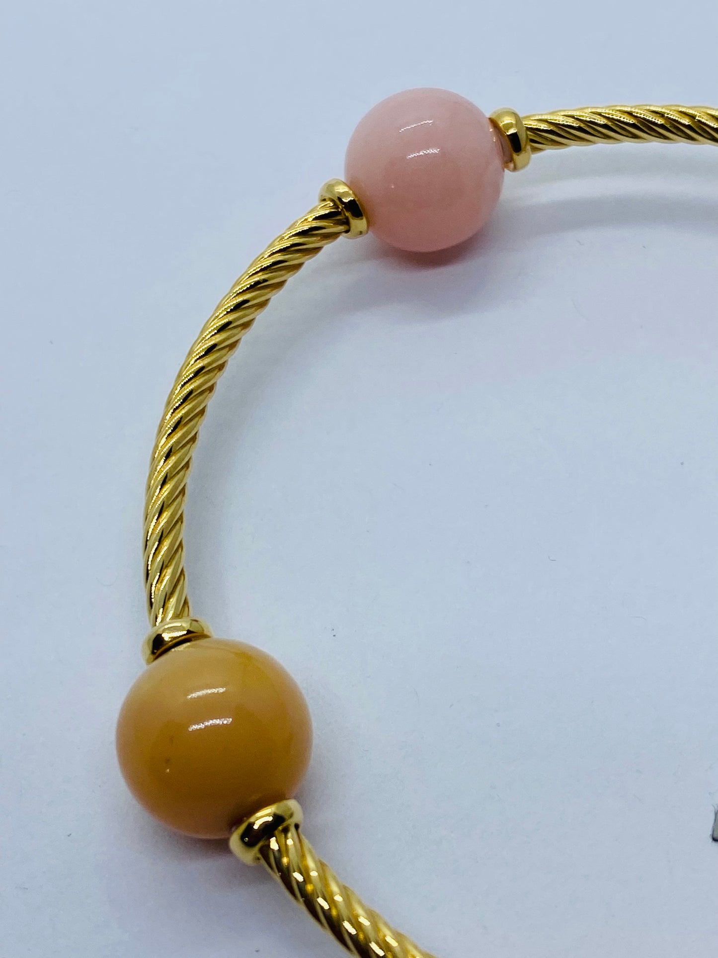 $2700 DAVID YURMAN NEW Mustique 4 Station Pink Opal Peach Moonstone 18K Gold