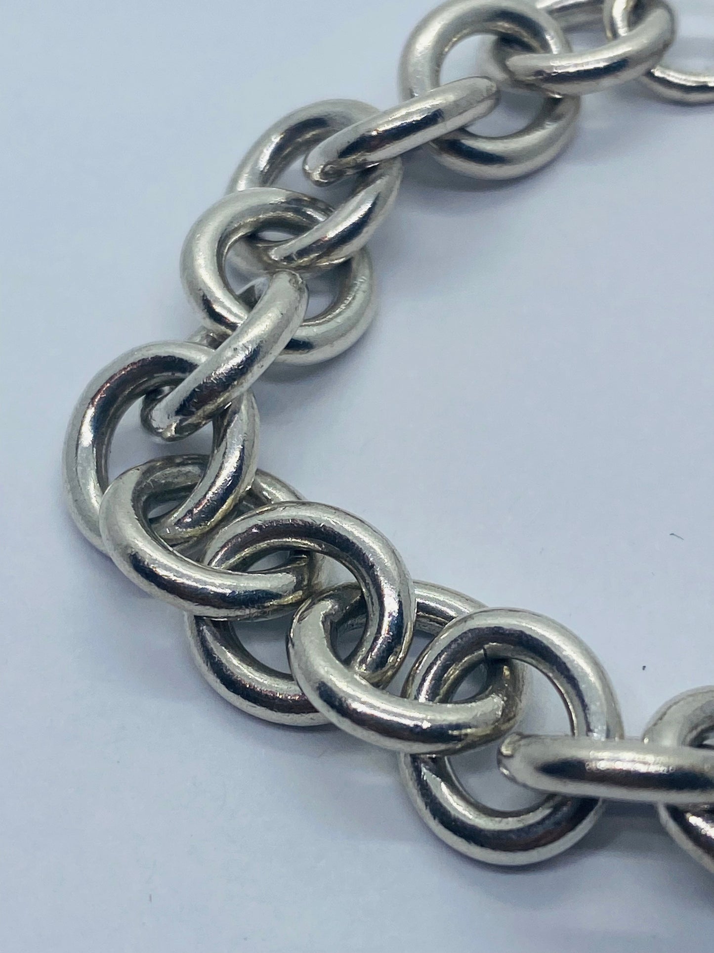 7.5” Tiffany & Co Sterling Silver Unisex Rolo Round Link Chain Bracelet Hallmark