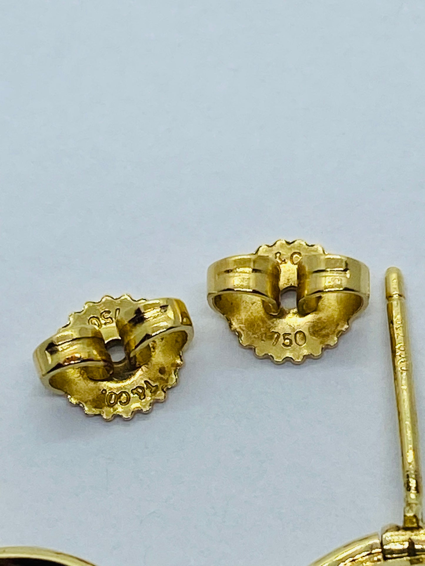 Tiffany & Co Silver 18K Gold Picasso Magic Disc Earrings Agate Pouch 18K Backs