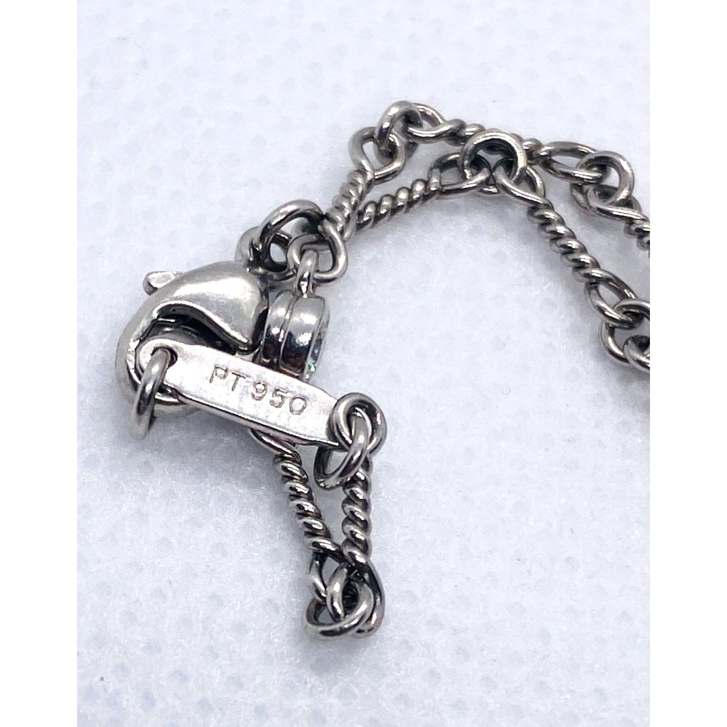 Tiffany Twist Bar Platinum Diamond Necklace Pendant 17"