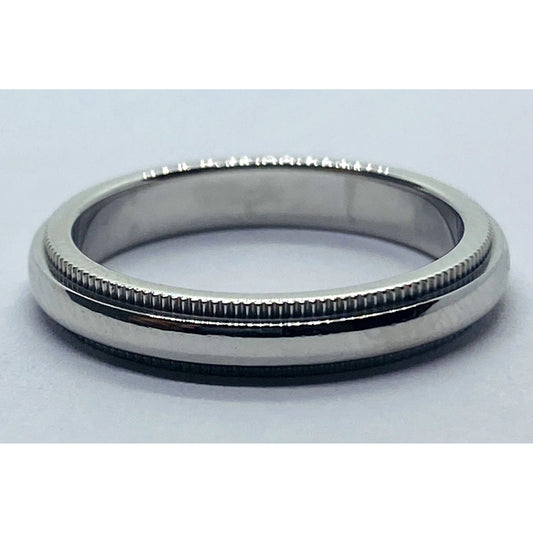 TIFFANY & CO PLATINUM 950 Double MILGRAIN WEDDING BAND 3MM SIZE 4.75