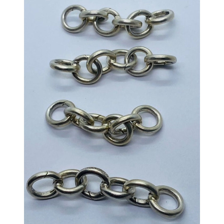 Tiffany Co Italy Sterling Silver Round Circle Clasping Link 8" Bracelet