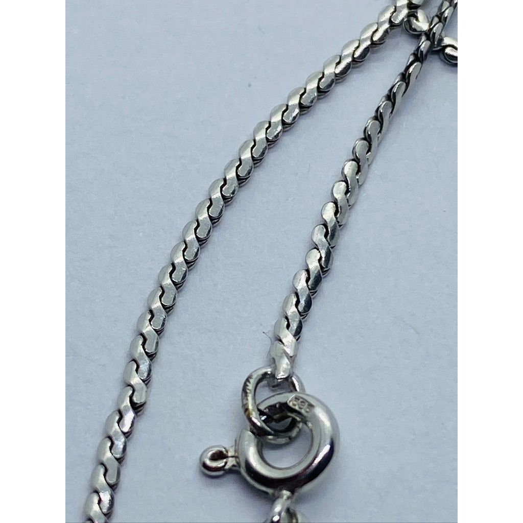 Uno Aere Unoaerre White Gold 14K Chain 1.5mm Wide Serpentine 15"