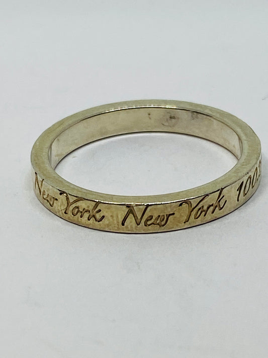 Tiffany & Co Sterling Silver Notes Narrow Band Ring Size 6.5