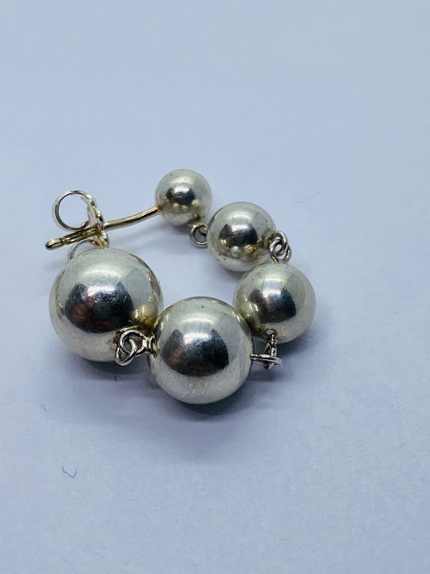 Tiffany & Co. Sterling Silver Multi Graduated Bead Ball Drop Dangle Earrings
