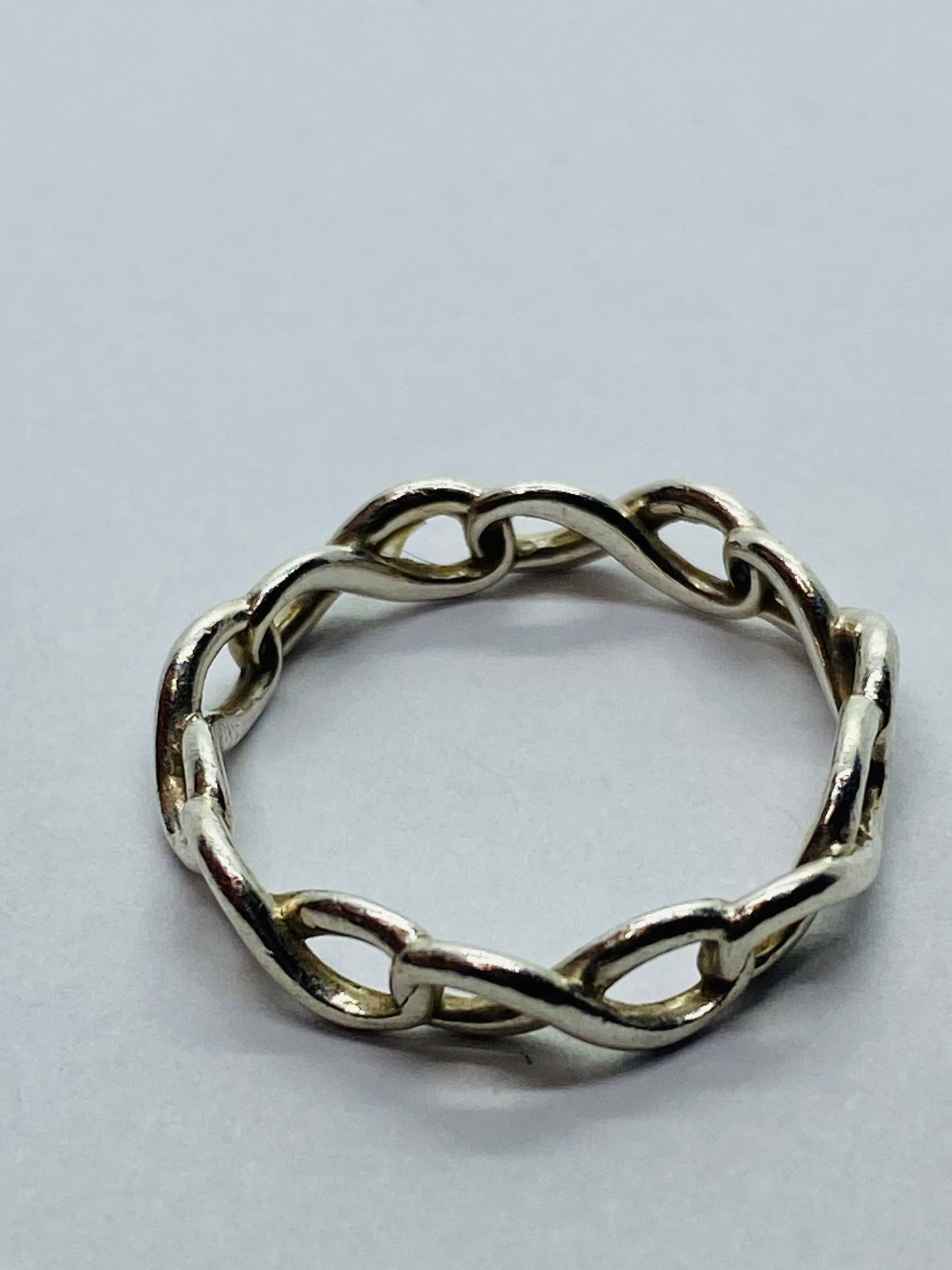 Tiffany & Co. Sterling Silver 925 Infinity Narrow Band Ring Size 5
