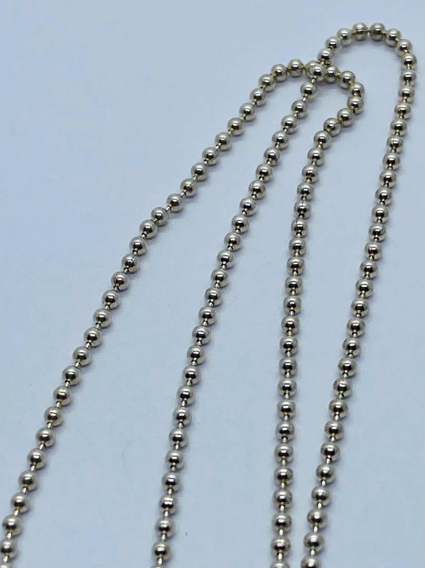Tiffany Co Sterling Silver 1mm Beaded Necklace Chain 28.75”