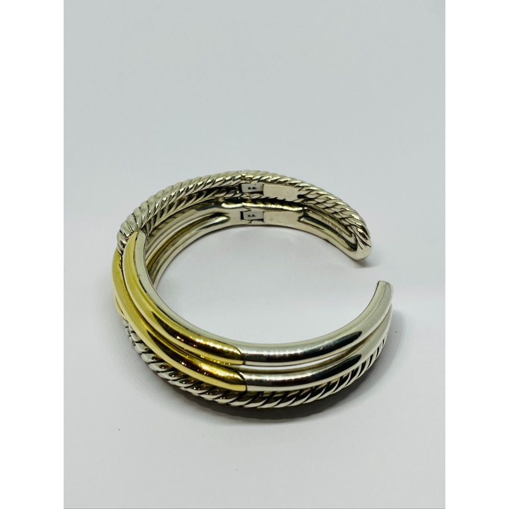 David Yurman Two Tone 18k Gold & Sterling Silver Double Loop Labyrinth bracelet