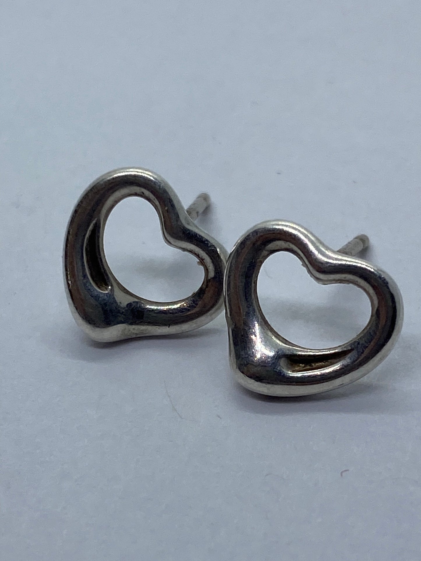 Tiffany & Co. Open Heart Elsa Peretti Earrings Tiffany, No Backs. Authentic