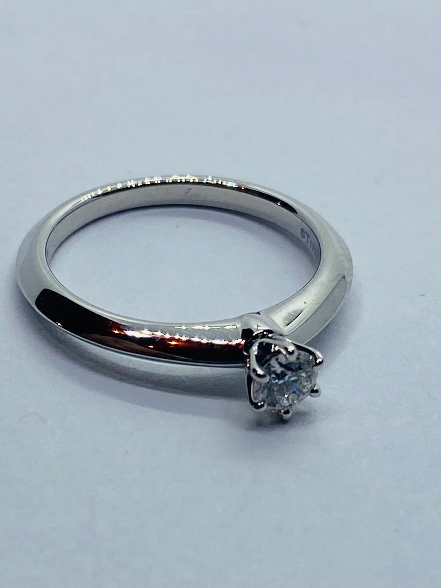 Tiffany & Co. 0.20 CT Diamond Platinum Solitaire Engagement Ring BOX!