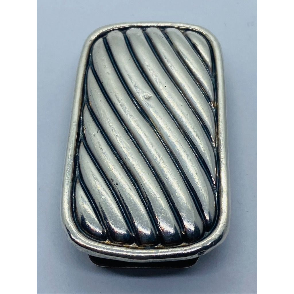 David Yurman Money Clip Stainless Steel - Wavy Banded Large Cable Design