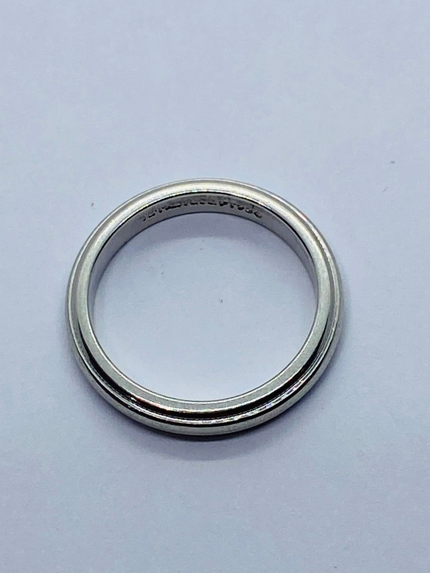 Authentic TIFFANY & CO PLATINUM 950 MILGRAIN WEDDING BAND 3MM SIZE 4.25