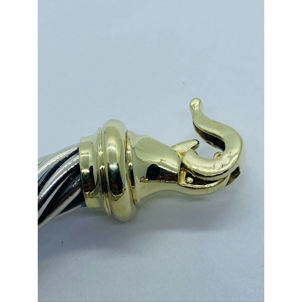 David Yurman Vintage 14k 925 Gold Buckle Bangle Renaissance Bracelet Size M 6.5"