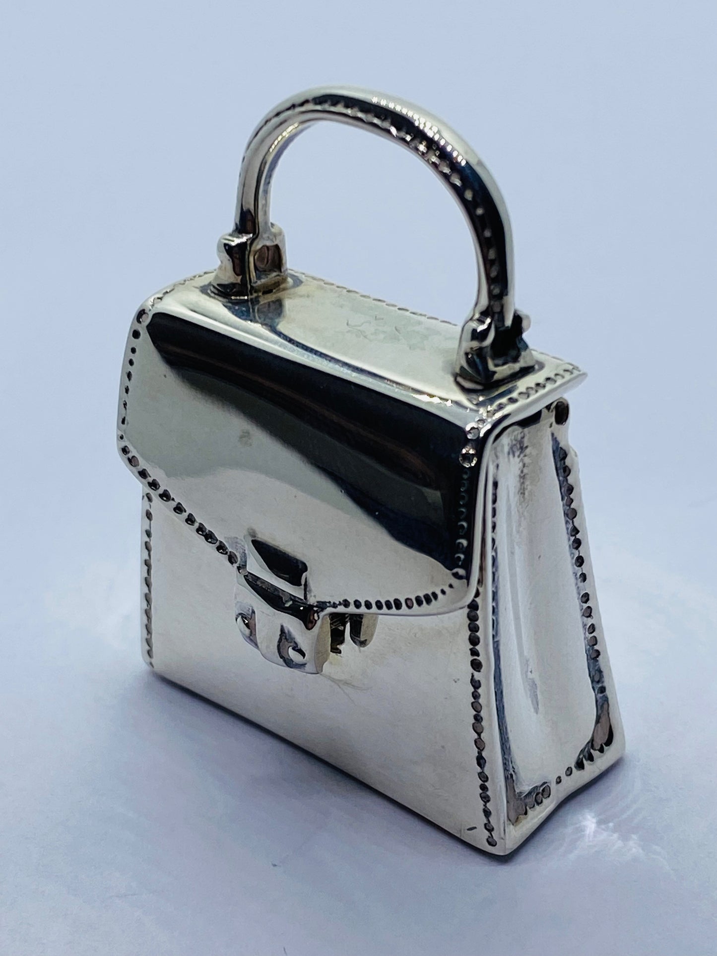 Tiffany & Co RARE Silver Purse Handbag Pill Box Case Container Pendant Box Pouch