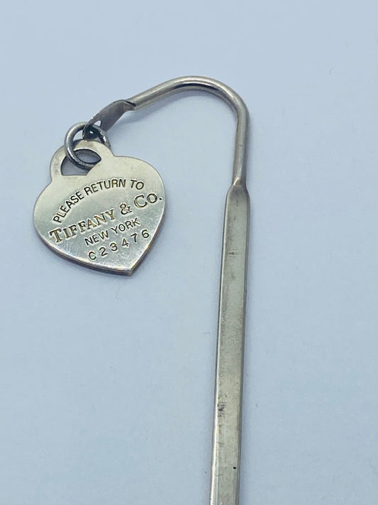 VTG Tiffany & Co. Sterling Silver Please Return To Heart Tag Bookmark 13 Gram