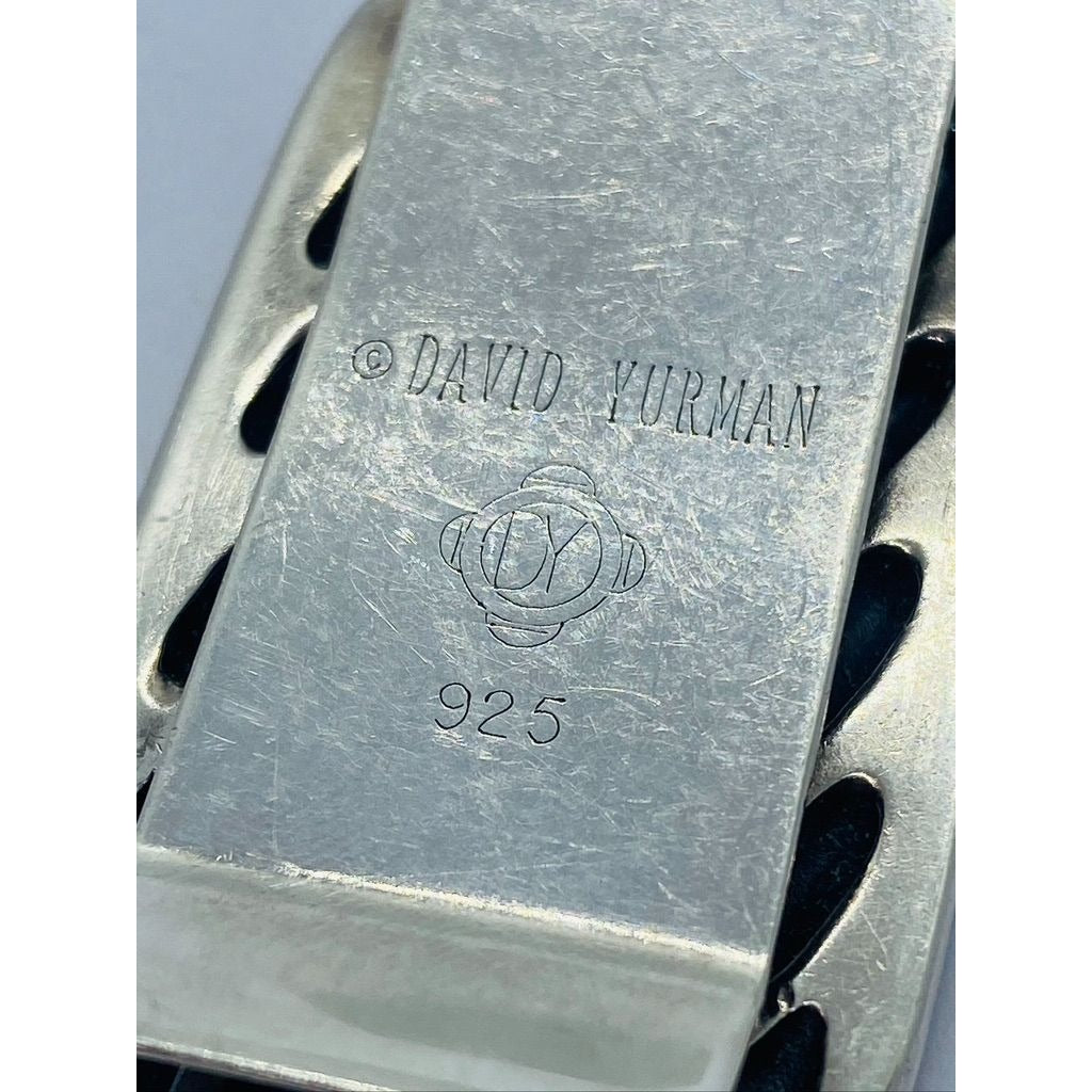 David Yurman Money Clip Stainless Steel - Wavy Banded Large Cable Design