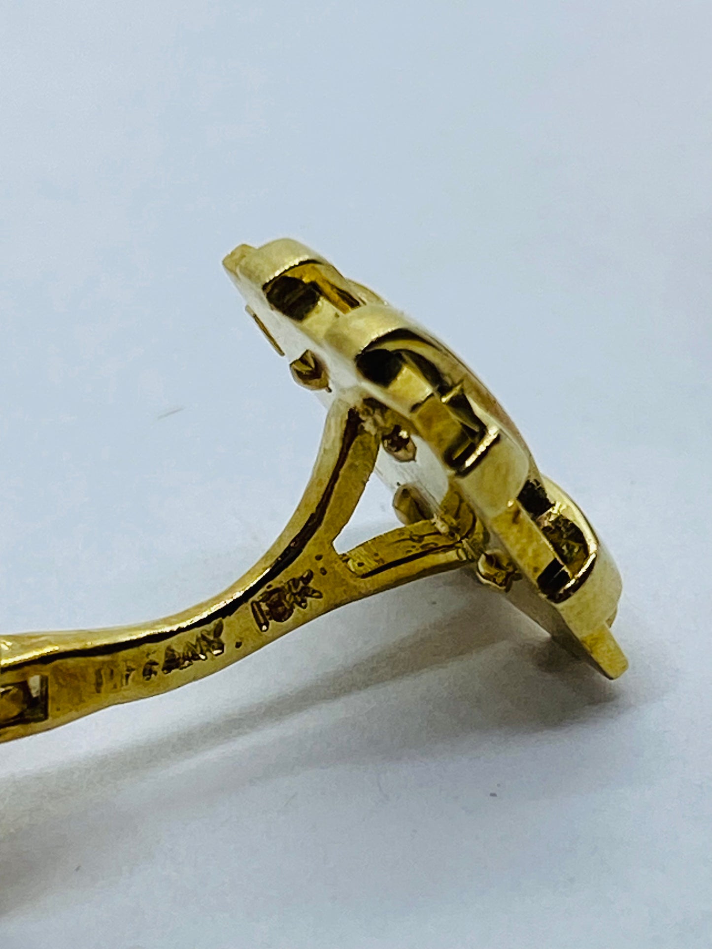 TIFFANY & CO. Schlumberger Yellow Gold Black White  Enamel Cuff Links 18K Gold