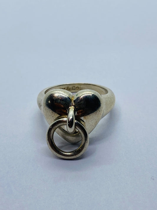 Tiffany & Co Door Knocker Heart Ring Sterling Silver 925 1995