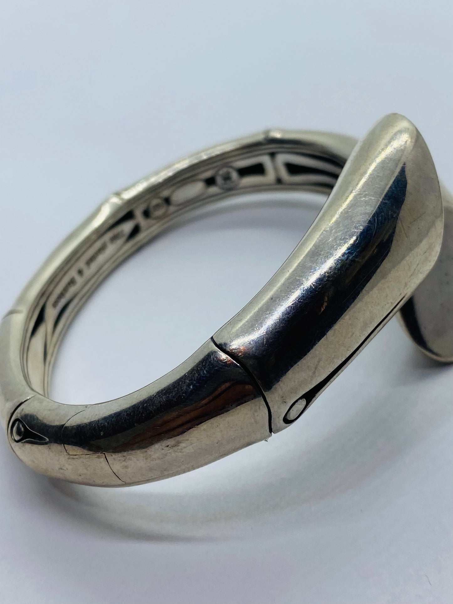 Retired Rare John Hardy Overlap Bypass Bamboo Moi Toi Bracelet Sterling Silver