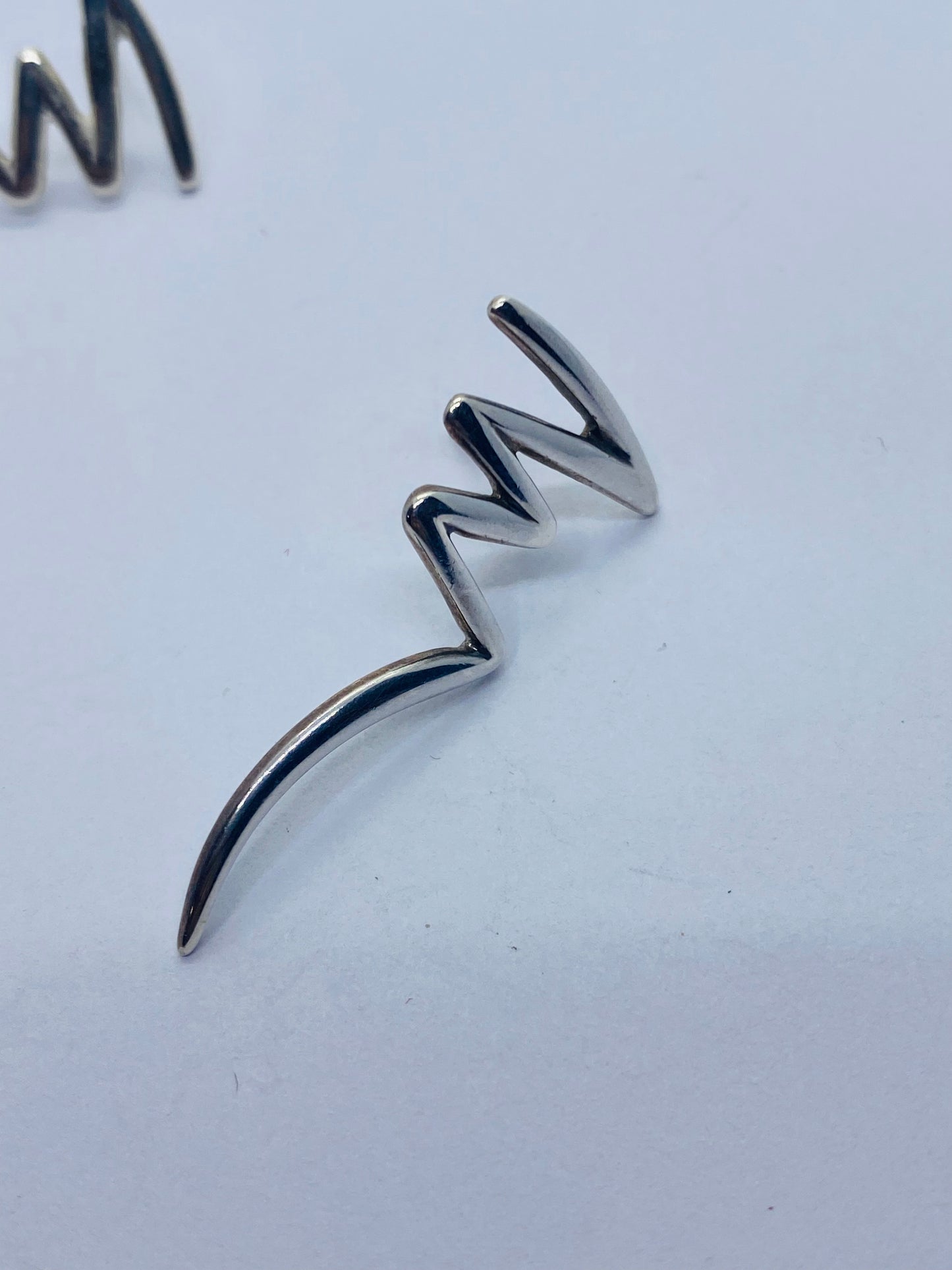 1985 Tiffany & Co Paloma Picasso Zig Zag Sterling Silver Earring No Backs