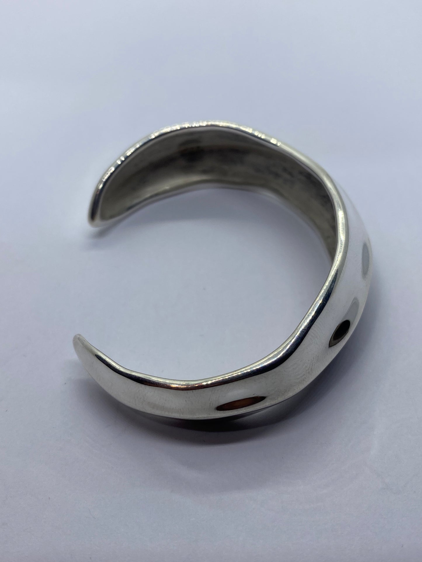 Tiffany & Co. Sterling Silver Nature Leaf Cuff Bangle Bracelet 925 6”