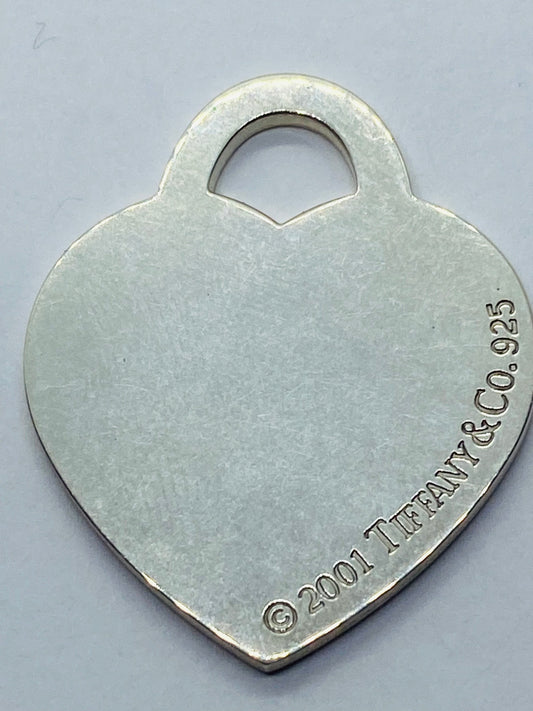 Tiffany & Co. Extra Large Heart Charm Jumbo Tag Pendant, Sterling Silver 31x26MM
