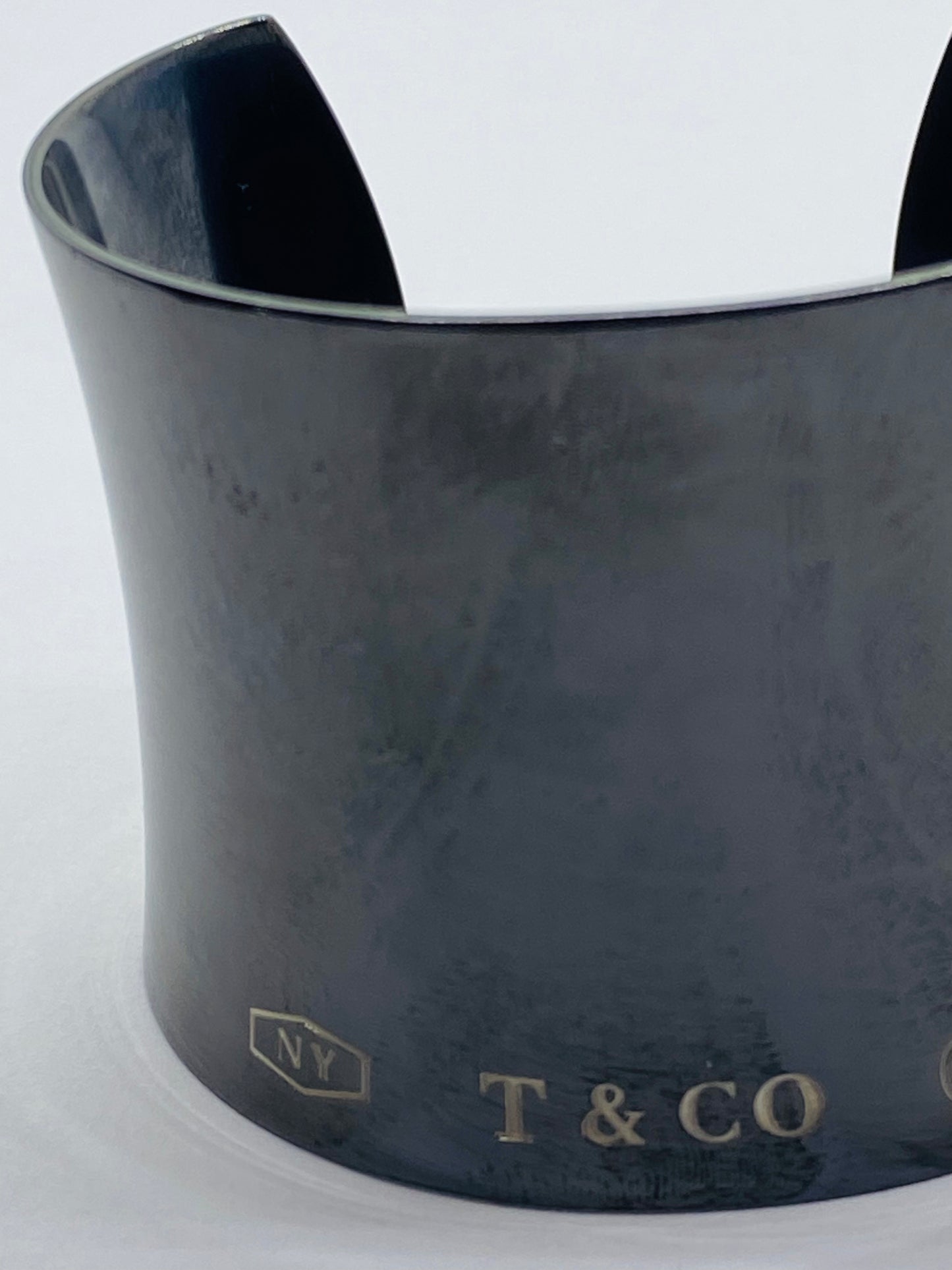 Tiffany & Co. 1837 Collection Titanium 46mm Wide Concave Cuff Bracelet 6.75”