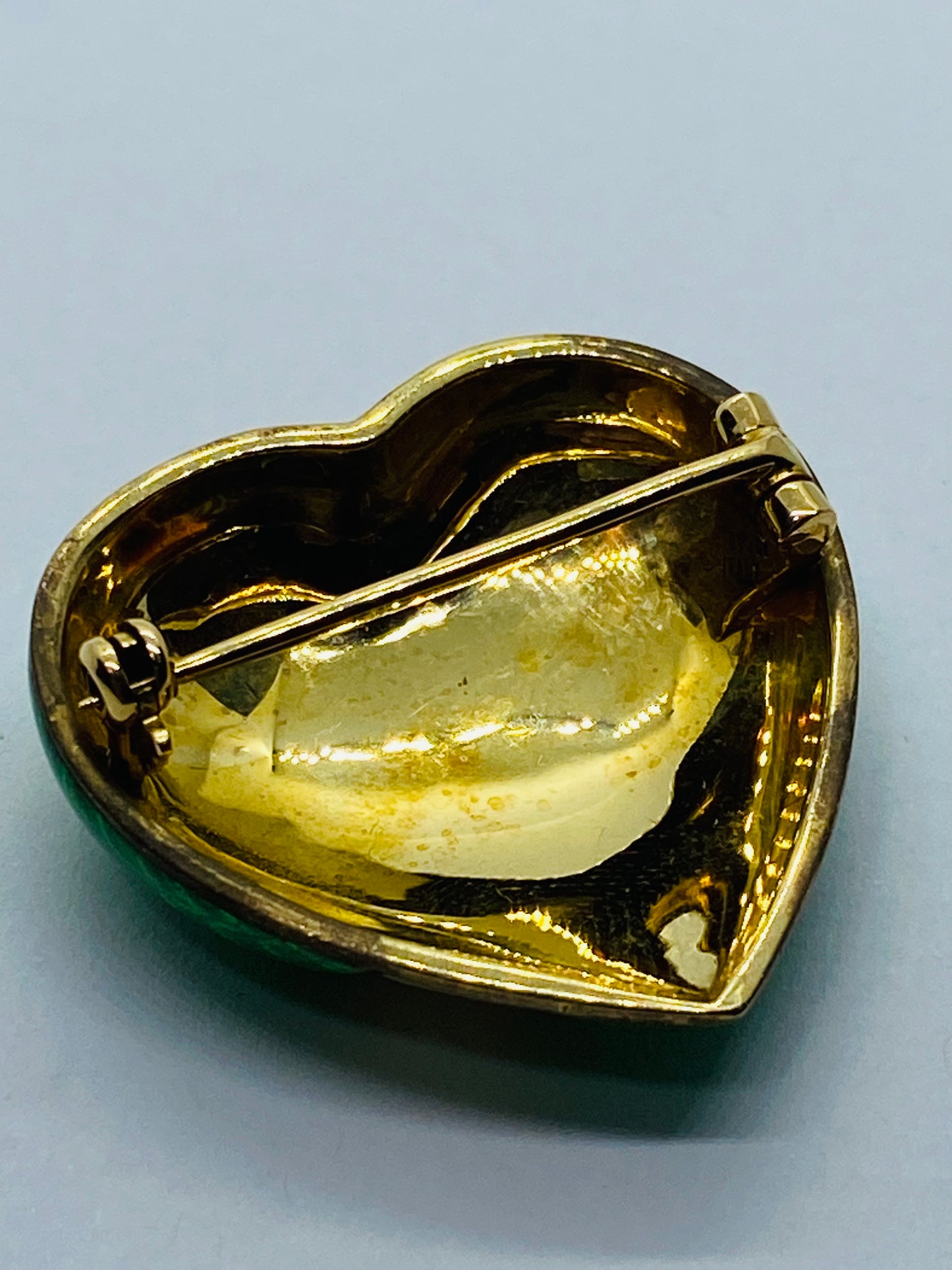 Tiffany & Co. Vintage Guilloche Enamel 18k Yellow Gold Heart Pendant Pin RARE