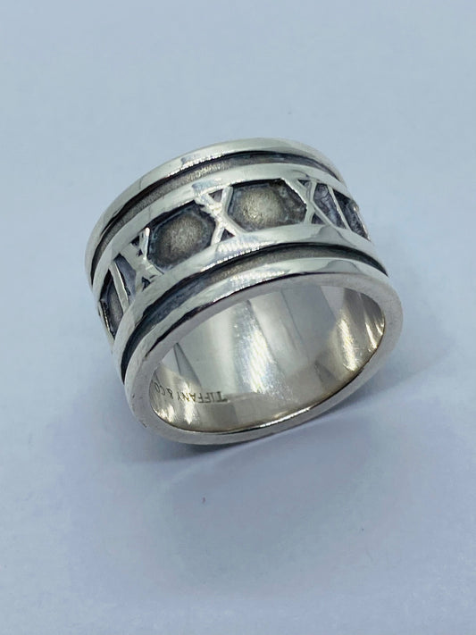 TIFFANY & CO UNISEX WIDE ATLAS BAND RING Size 5