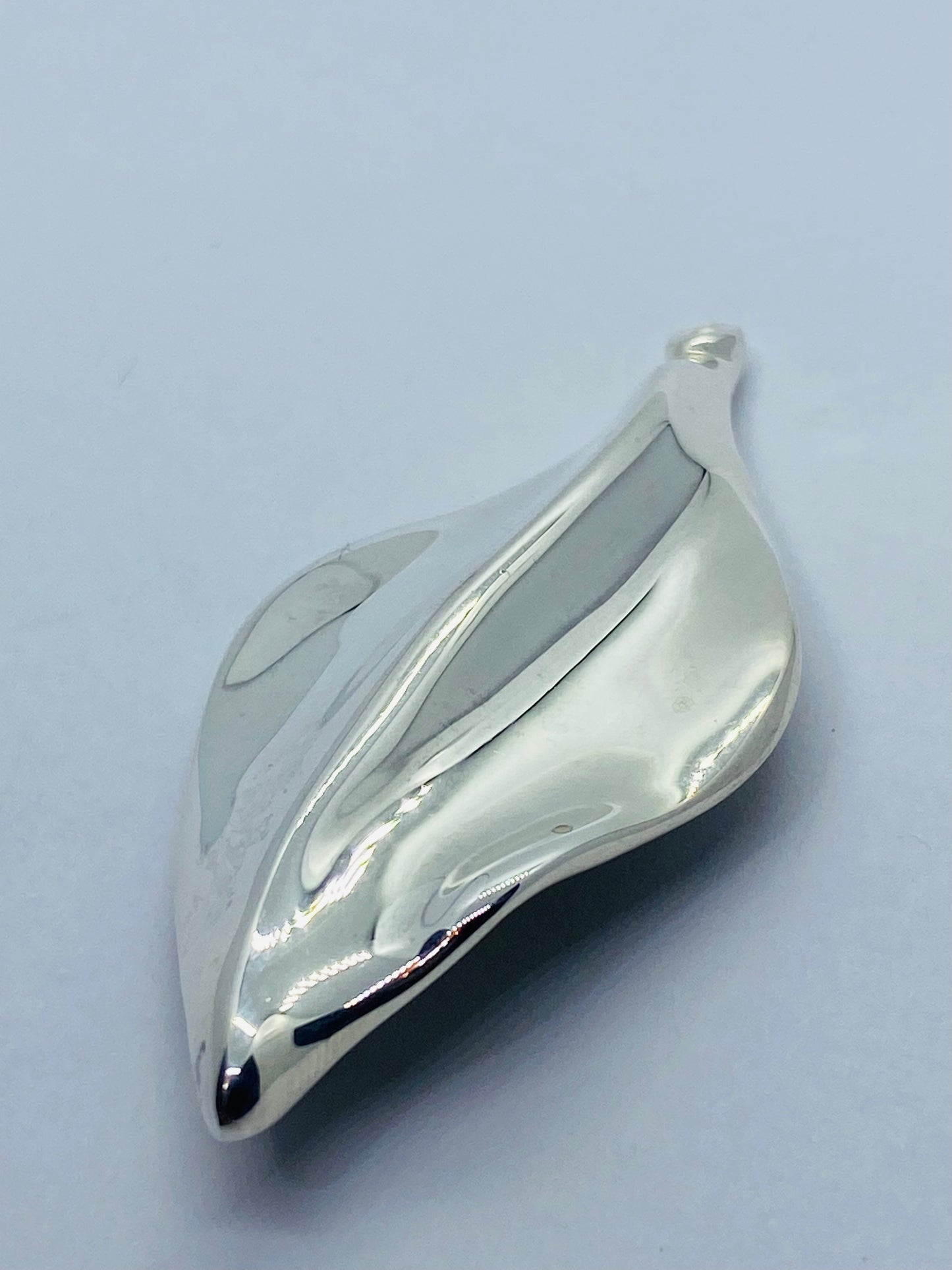 TIFFANY & CO VINTAGE STERLING SILVER 925 LEAF BROOCH PIN 55x28MM MINT!