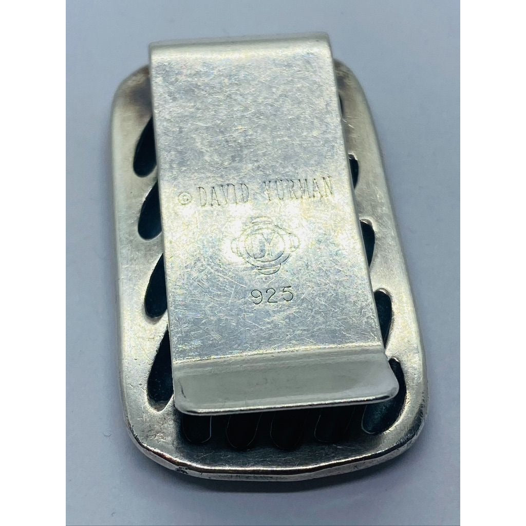 David Yurman Money Clip Stainless Steel - Wavy Banded Large Cable Design