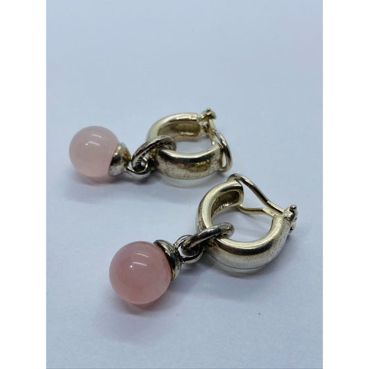 Tiffany & Co. Sterling Silver Rose Quartz Fascination Clip-On Earrings