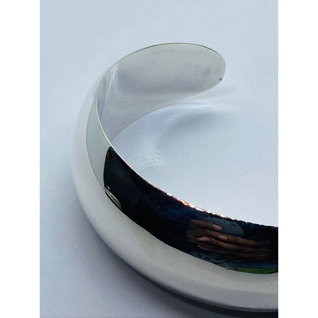 TIFFANY & CO STERLING SILVER Bangle Bracelet Wide Cuff 925 Silver Italy 26MM