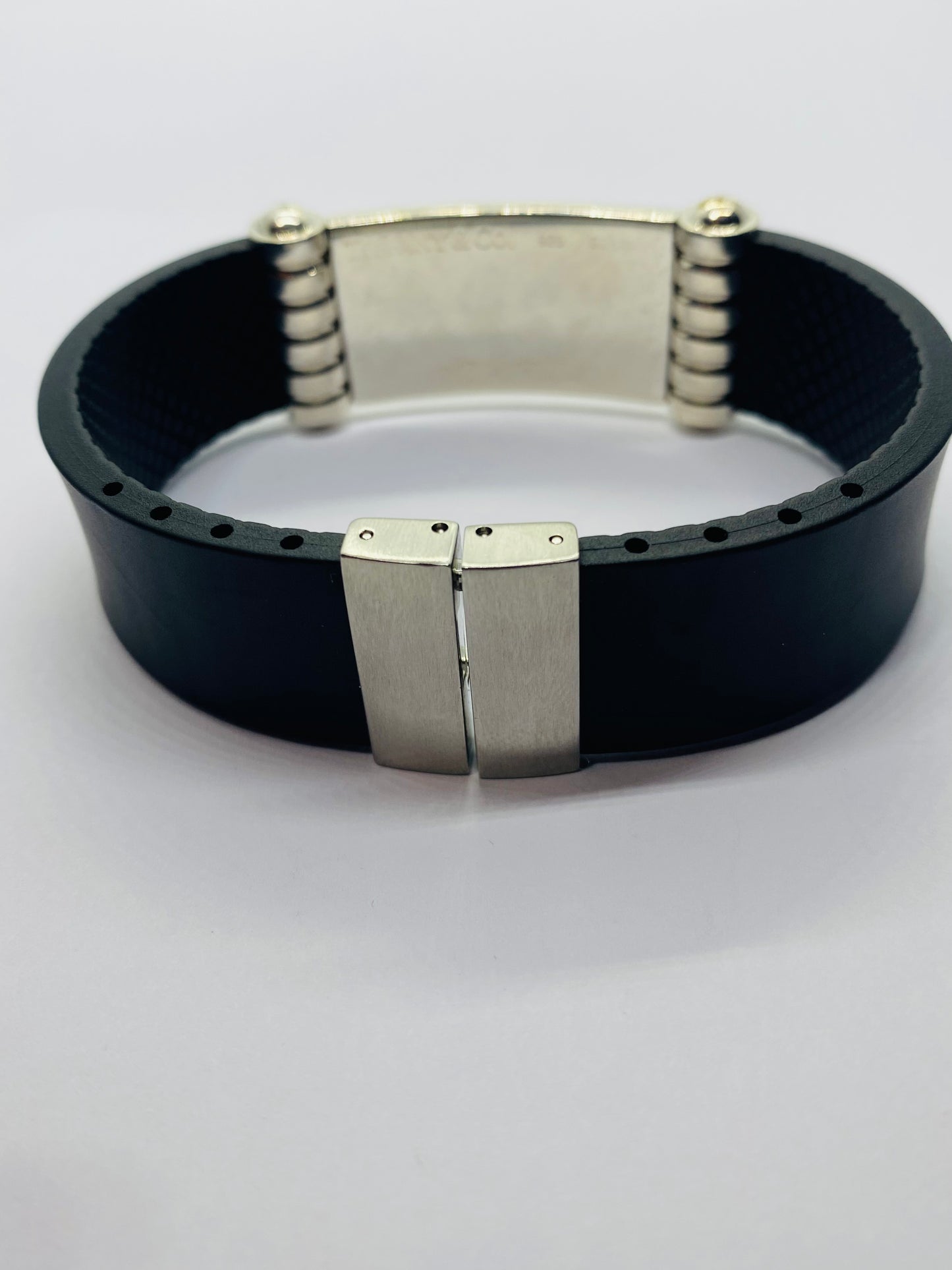 TIFFANY & CO PALOMA PICASSO WIDE ID GROOVE 6.75” BRACELET STERLING 925 RUBBER