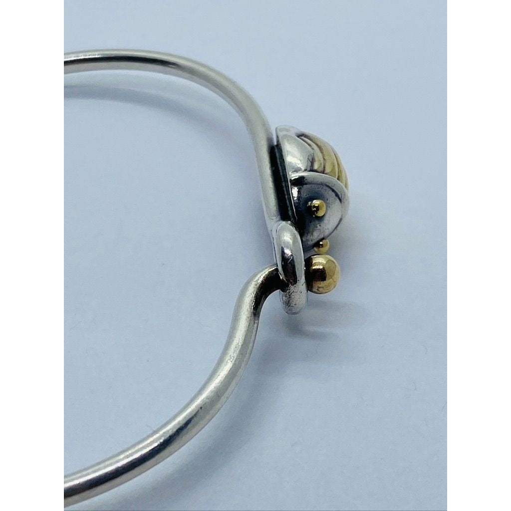 Tiffany & Co. Sterling Silver 18K Yellow Gold Scarab Hook & Eye Bracelet