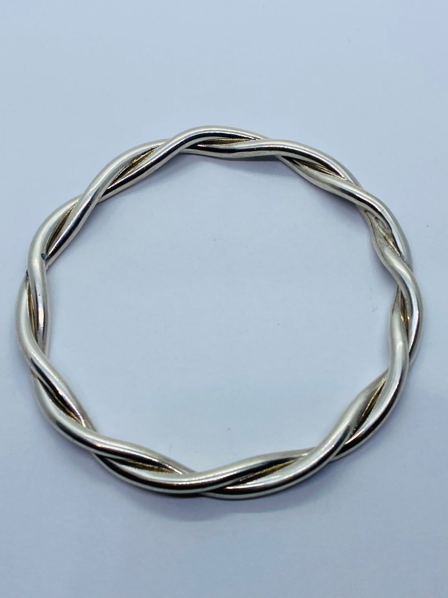 Tiffany & Co. Sterling Silver Twist Bangle Bracelet 7.5" 35.4