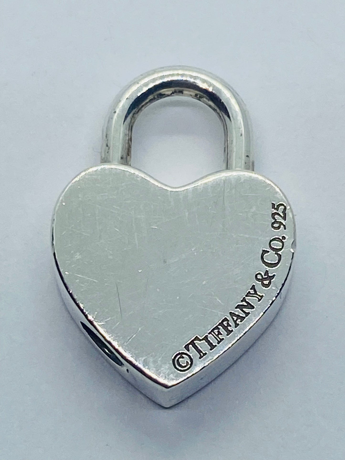 Tiffany & Co Silver Mom Heart Padlock Charm Pendant! READ!