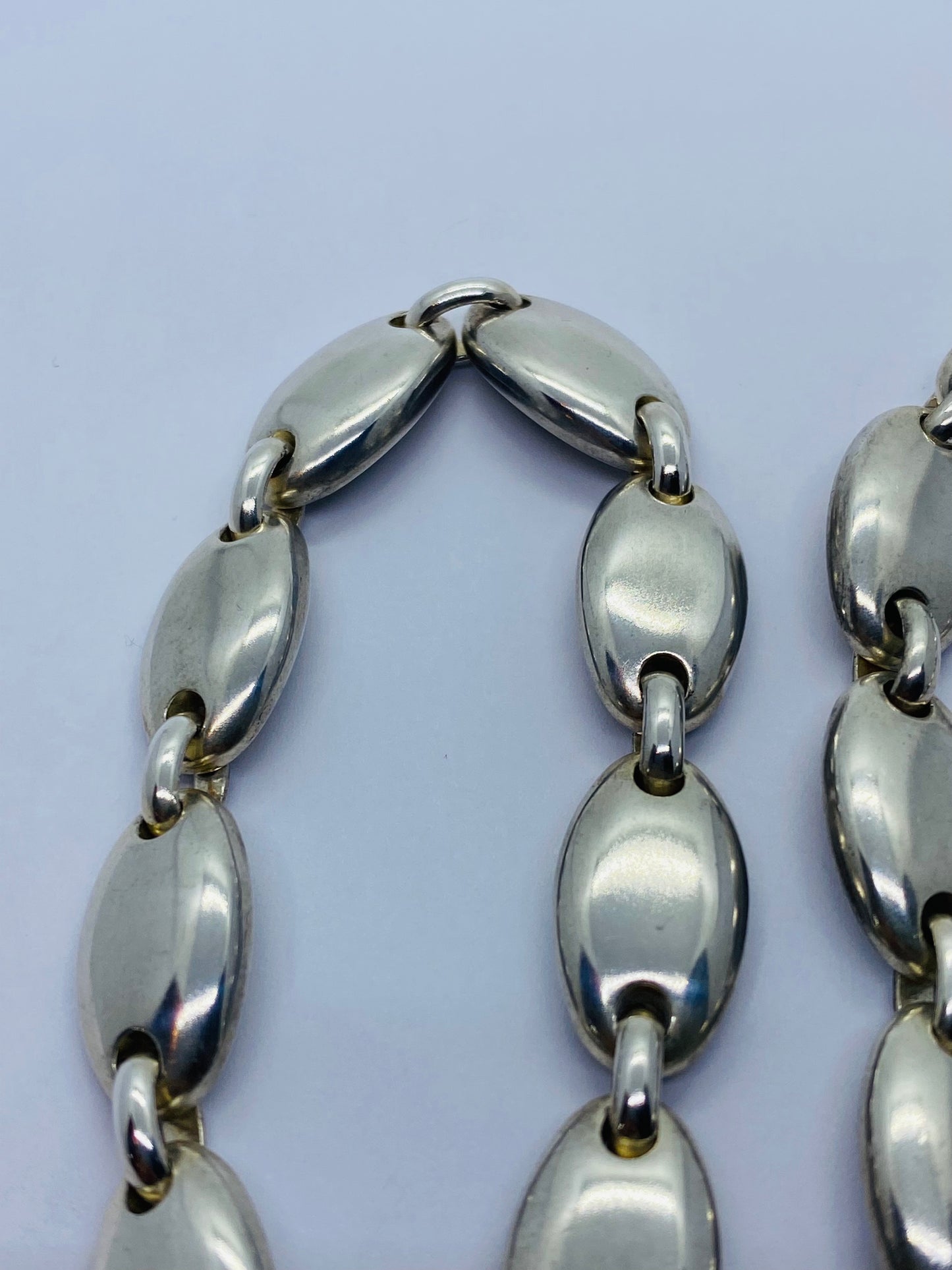 Tiffany & Co. Sterling Silver 925 Pebble  Oval Continuous 18” Necklace 116.6G