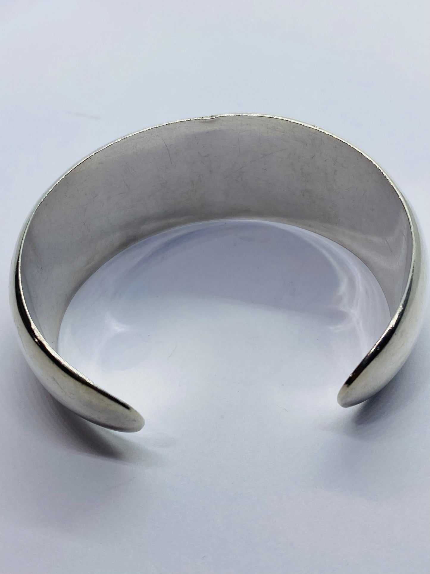 TIFFANY & CO STERLING SILVER Bangle Bracelet Wide Cuff 925 Silver Italy 6.5”