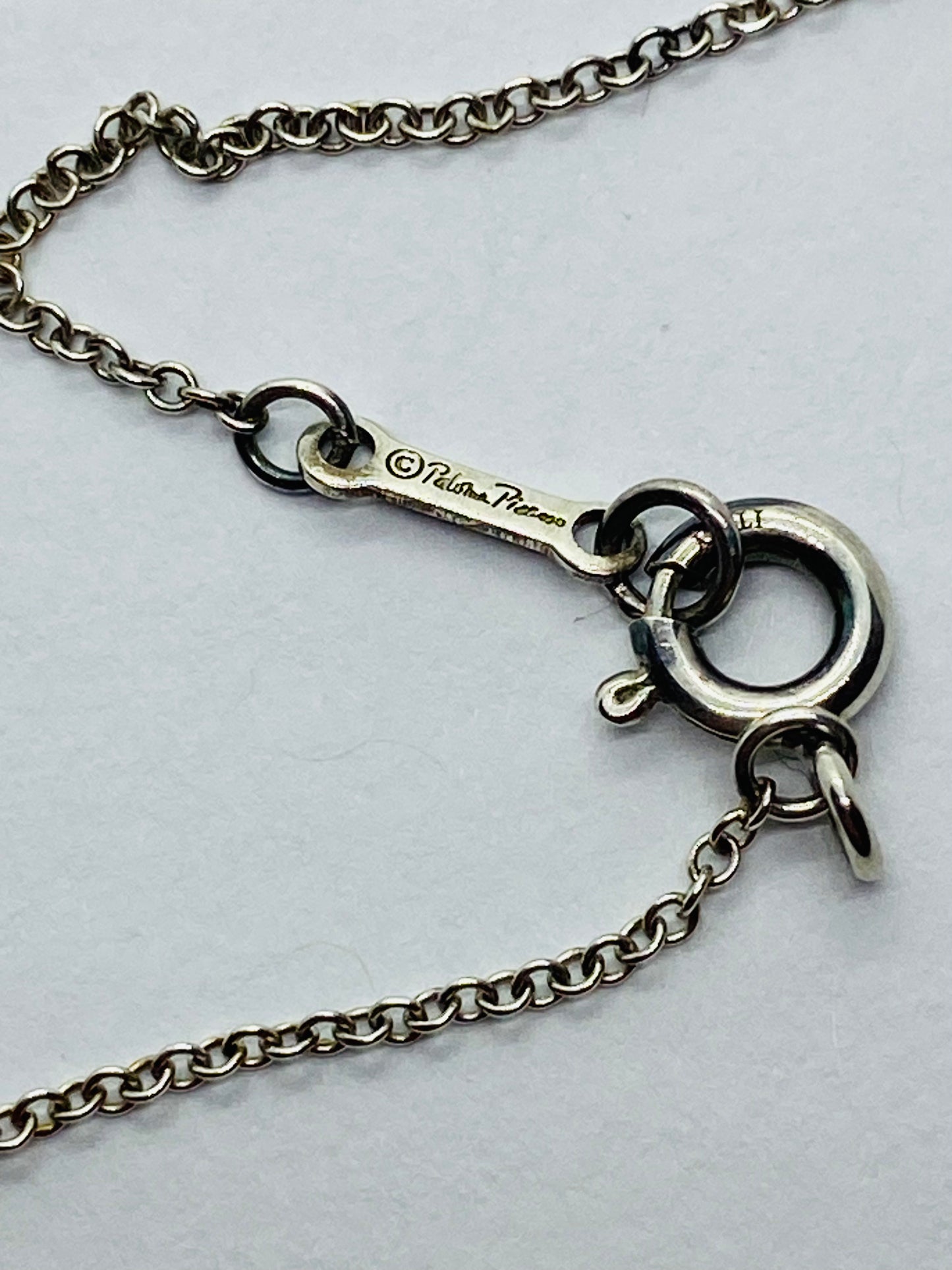 Tiffany & Co. Palina Purple Enamel Heart Silver Necklace