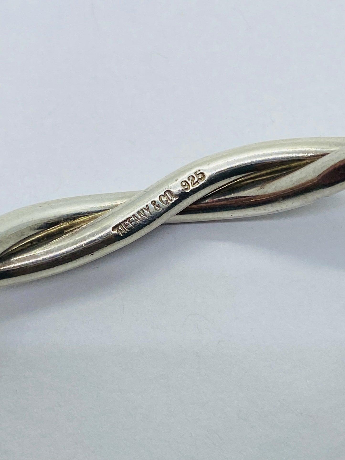Tiffany & Co. Sterling Silver Twist Bangle Bracelet 7.5" 35.4